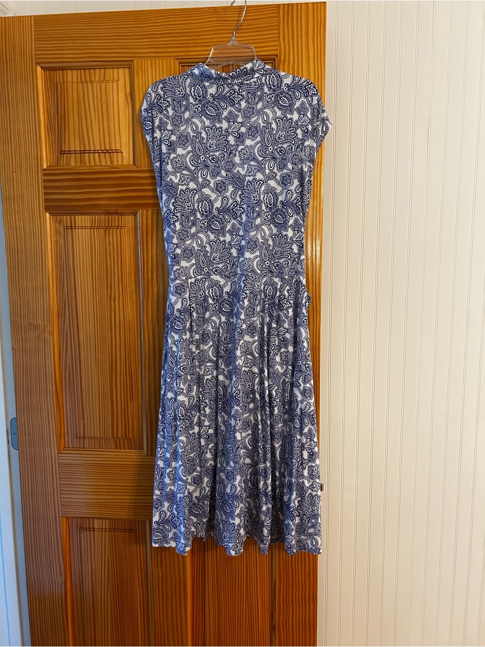 Boden Navy and White Paisley Midi Dress
